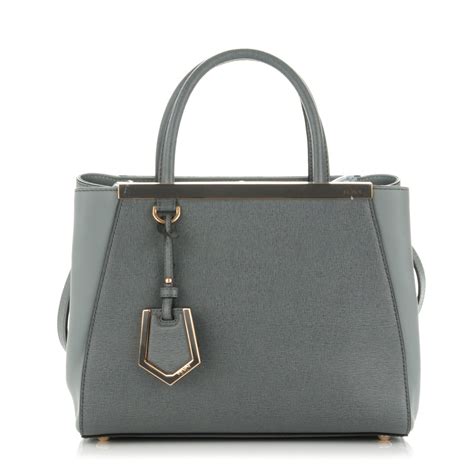 FENDI Vitello Elite Petite 2Jours Tote Grey 